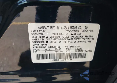 2006 Infi G35 from USA, damaged, VIN JNKCV51ESM510155